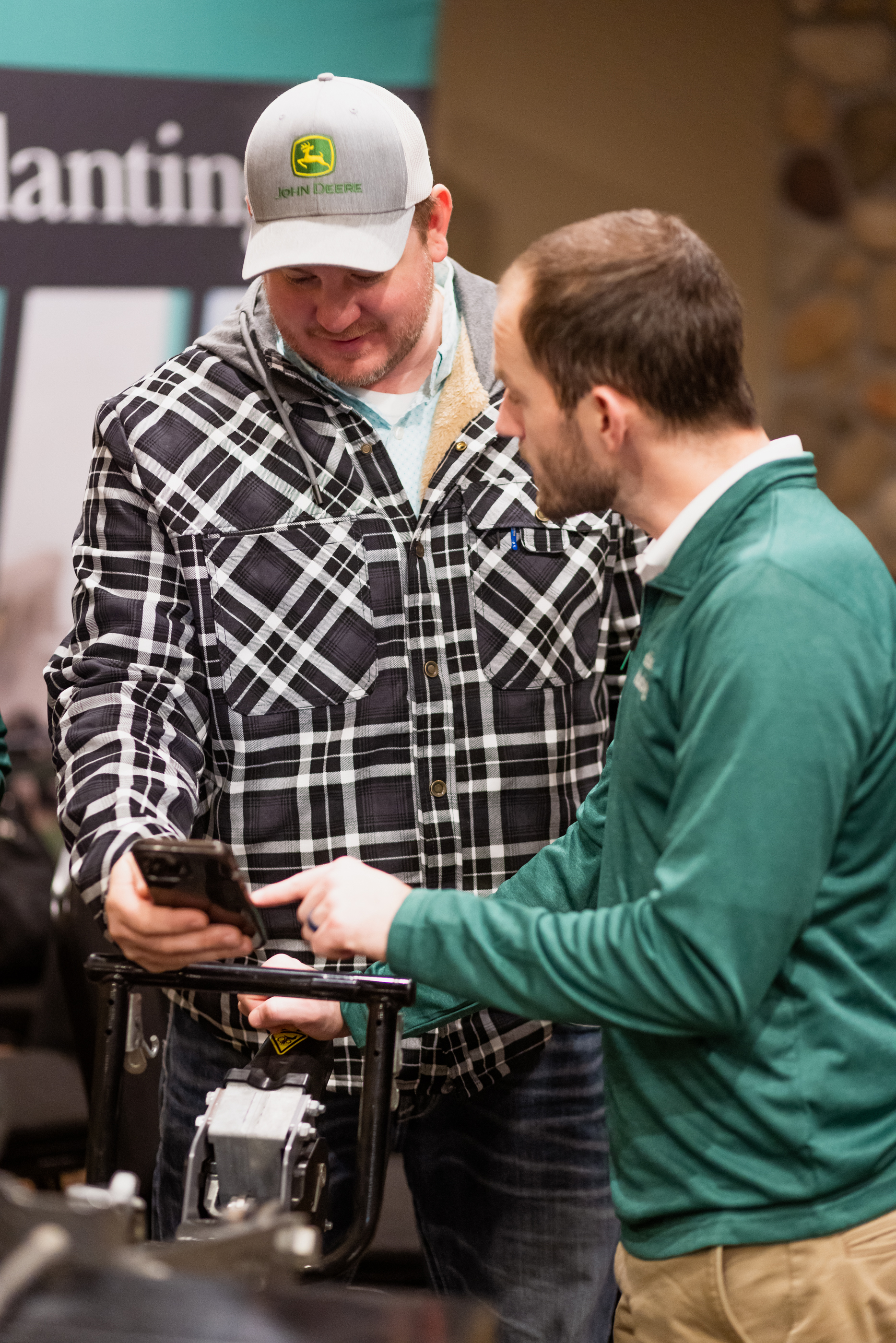 picture of precision planting employee helping a farmer